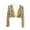 #0243-Gold, variant on Cropped Shiny Sequin Jackets for Women Shrug Open Front Long Sleeve Glitter Blazer Cover Up for Beach and Evening Wear with Belt