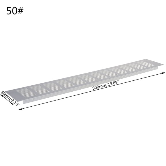 UNTERING 80MM Wide Rectangle Aluminum Air Vent Ventilation Grille Closet Shoe Cabinet 15/20/25/30/40/50cm