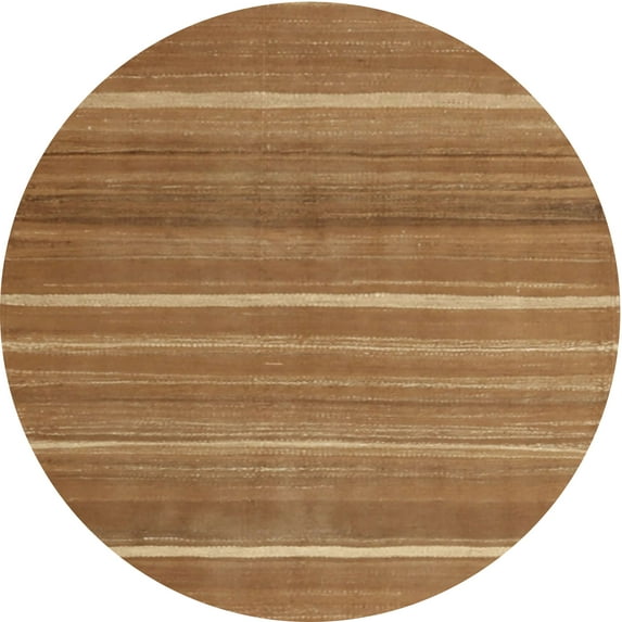 Ahgly Company Machine Washable Indoor Round Contemporary Sedona Brown Area Rugs, 8' Round