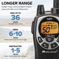 thumbnail image 4 of Midland® - GXT1000AZ - 50 Channel GMRS Two-Way Radio - Long Range Walkie Talkie with 142 Privacy Codes, SOS Siren, and NOAA Weather Alerts and Weather Scan (Black/Silver, Single Pack), 4 of 17