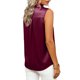 thumbnail image 5 of TaTaai Women's Sleeveless Satin Blouse Lapel Collar Business Casual Top Lightweight Sheen Fabric Office Formal Shirt Gift, 5 of 8