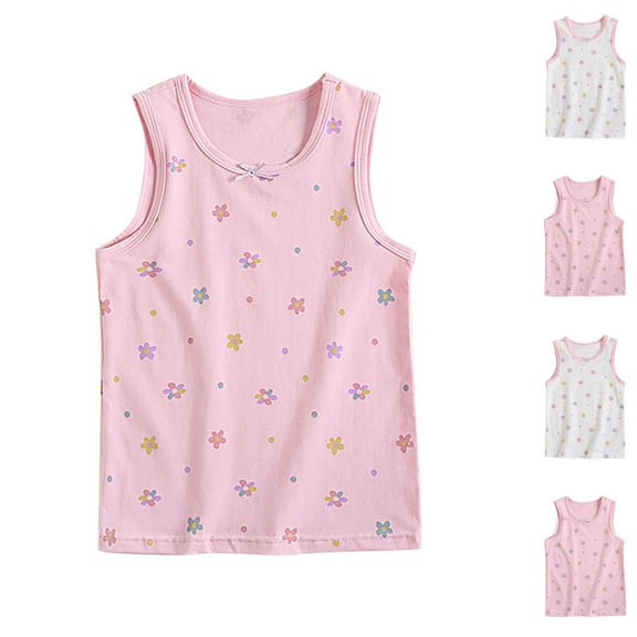 Agkizg Toddler Baby Girls Summer Tops,Sleeveless Undershirt for Kids,Girls Children Inner Layer Summer Children T-shirt Base Shirt Top Round-Neck Camisoles
