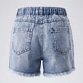 thumbnail image 5 of RMGVDSD Girls Ripped Jeans Shorts Distressed Denim Shorts Girls' Summer High Rise Denim Shorts Raw Hem Straight Leg Shorts Stylish Wear 11-12 Years, 5 of 7