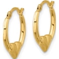 thumbnail image 2 of 14K Yellow Gold Polished And Satin Heart Hoop Earrings (Width 13.7) (Length 16.5) - Jbsp, 2 of 5