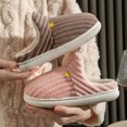 thumbnail image 4 of Pantoufles d'Hiver pour Hommes et Femmes, Doublure en Molleton Chaude et Mousse à Mémoire, Chaussures d'Intérieur Assorties et Confortables pour Couples, Famille et Cadeaux des Fêtes Coffee 36, 4 of 5