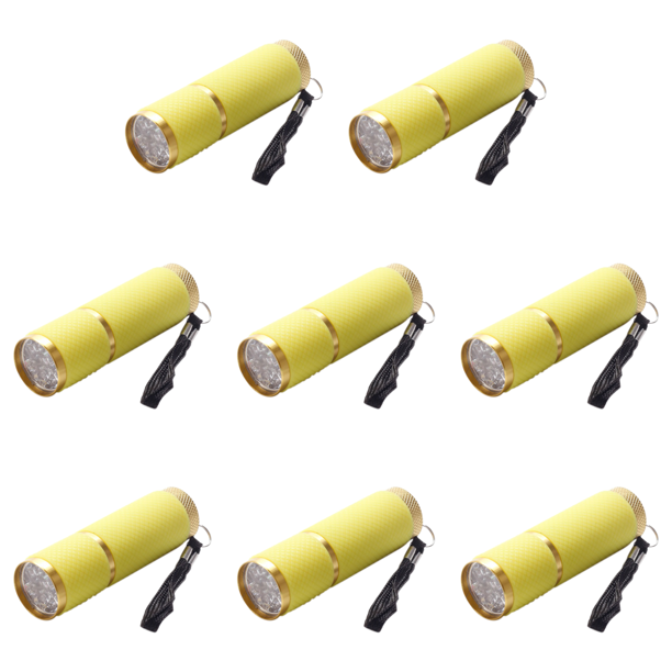Mini linterna 9LED Camping luz impermeable aleación de aluminio antorchas amarillo