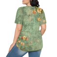 thumbnail image 4 of ALLLIST Green Womens Tops Under $10 Short Sleeve Floral Crew Neck Pleated Loose Blouses Printed Blouses for Women Dressy Casual, 4 of 4