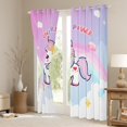 thumbnail image 3 of Feelyou Dreamy Unicorn Kids Curtains Pack of 2 (42x84 Each), Rainbow Stars Rainbow Curtains Blackout, Kawaii Cartoon Animal Bedroom Curtains, Window Curtains Decor, 3 of 6