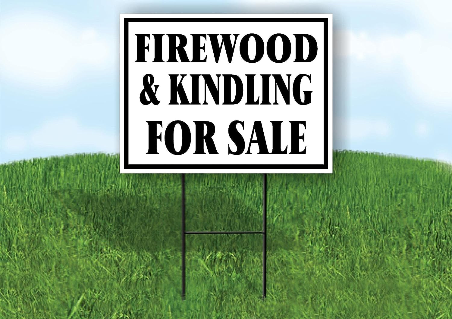 Firewood Kindling For Sale Black Border Yard Sign Road Sign With Stand