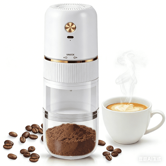 Coffee Grinder-Coffee Grinders for Home&Office&Cafe Use,Coffee Grinder Electric,Electric Coffee Grinders for Spices&Beans&Grain,USB Charging,One Touch Push Button Control,Removable Chamber