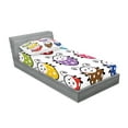 thumbnail image 2 of Ambesonne Cartoon Fitted Sheet & Pillow Sham Set, Smiling Ladybugs Set, Twin, Multicolor, 2 of 2