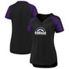 Colorado Rockies Fanatics Branded Women's Iconic League Diva Raglan V-Neck T-Shirt - Black/Purple