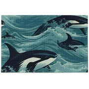 Bestwell Orca Whales Puzzle 500 Pieces - Wooden Jigsaw Puzzles for Family Games - Suitable for Teenagers and Adults