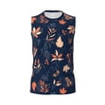 thumbnail image 6 of Lsque Autumn Leaves With Blue Print Men's Cotton Blend Sleeveless Muscle Shirts (S-3XL)- Moisture Wicking, Odor Protection, UPF 30+,3X-Large, 6 of 8