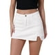 thumbnail image 1 of Faldas de mezclilla mini de corte A con abertura lateral de cintura alta para mujeres INSPIRE CHIC L blancas, 1 of 6