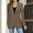 thumbnail image 2 of Breezora Womens Vintage British Style Single Breasted Blazer Long Sleeve Loose Fit Casual Elegant Jacket XXL Size Brown, 2 of 9