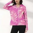 thumbnail image 3 of Xfvqtps Womens Light Jacket with Thumb Hole Sun Protection Cooling Ice Silk Hoodie Full Zip Flower Print Shirts for UV Outdoor Hiking Running Multicolor-01, 3 of 7