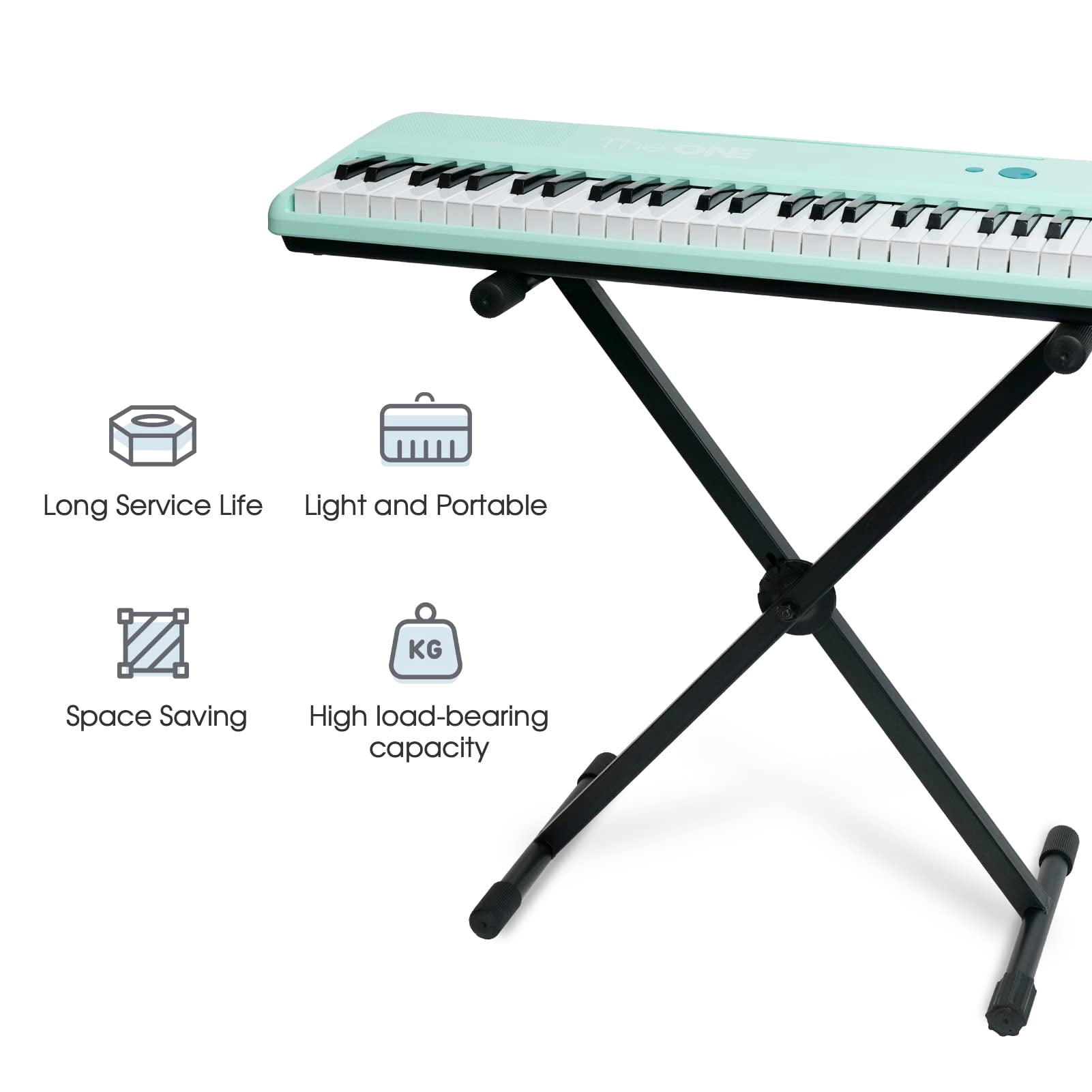 Single-x Keyboard Stand  Pre-assembled X-style With Locking Straps & Quick Release Mechanism Adjustable Piano