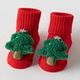 thumbnail image 2 of newwalpole Baby Christmas Booties Newborn Girl Boy Cozy Sock Shoes Infant Toddler Warm Knit Booties Green for Size 0-3 Months, 2 of 9