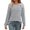 Grey, variant on Womens Long Sleeve Round Neck Blouse Casual Business Top Lightweight Knit Sweater Comfortable Fall Work Essential M Size Grey