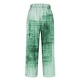 thumbnail image 5 of Women's Pants Under $10 Plus Size Staright Leg Printed Rolled Casual Pocket Straight Leg Pants, 5 of 5