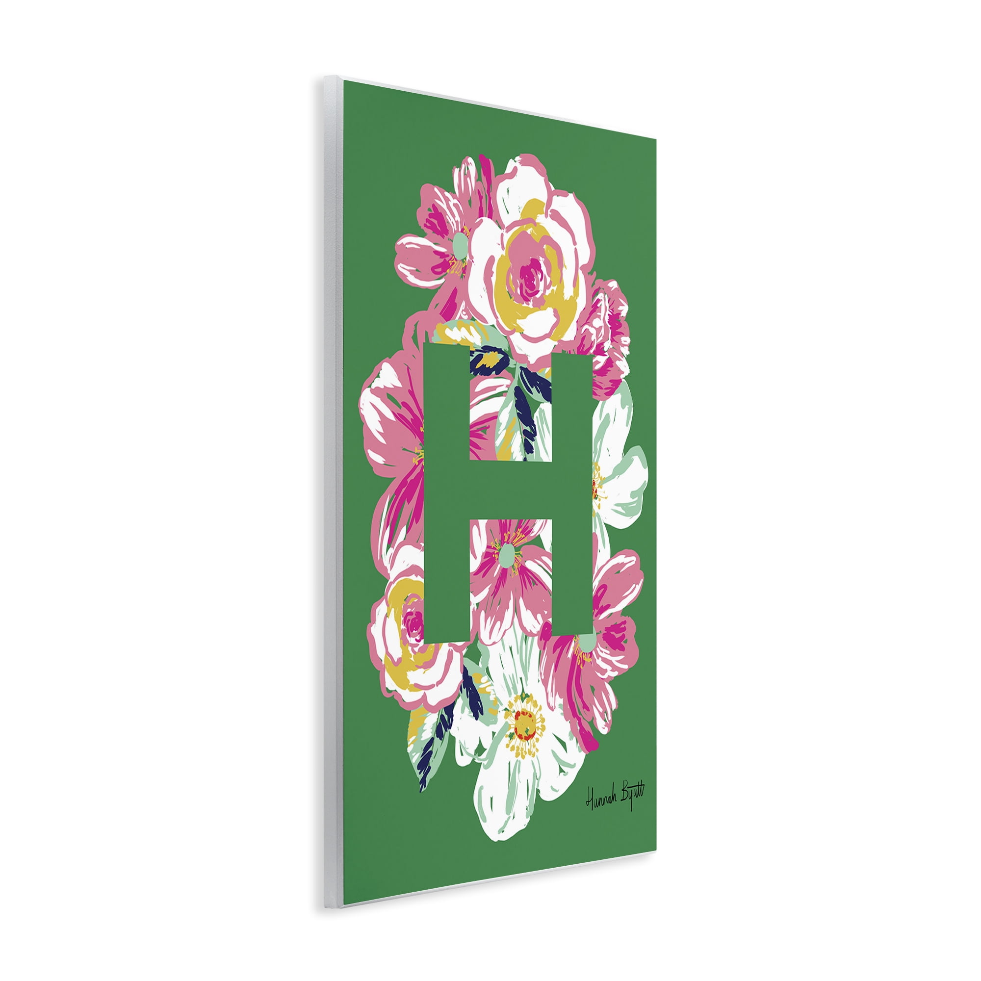 Stupell Industries Floral Bloom Letter H Botanical & Floral Painting Unframed Art Print Wall Art, 10 x 15