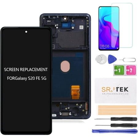 INCELL Screen Replacement for Samsung Galaxy S20 FE 5G SM-G781B SM-G781U Digitizer Touch Screen Assembly Repair Parts with Frame (No Fingerprint Function)