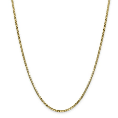 14k Yellow Gold 22in 2.45mm Hollow Round Box Chain Necklace