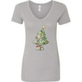 thumbnail image 3 of Inktastic Christmas Tree Women's V-Neck T-Shirt, 3 of 5
