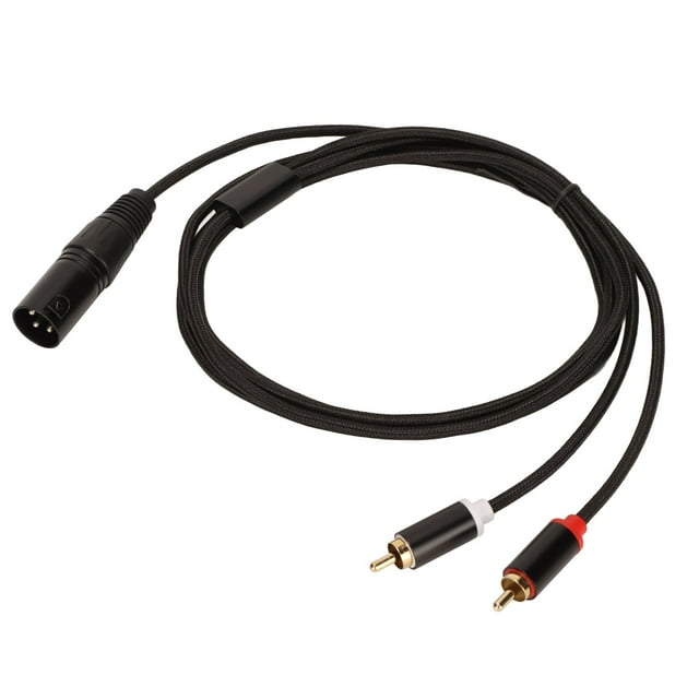 XLR Male to 2 Cable Clear Signal Lossless Cord HiFi Sound Split for Mixer Active Speaker Microphone