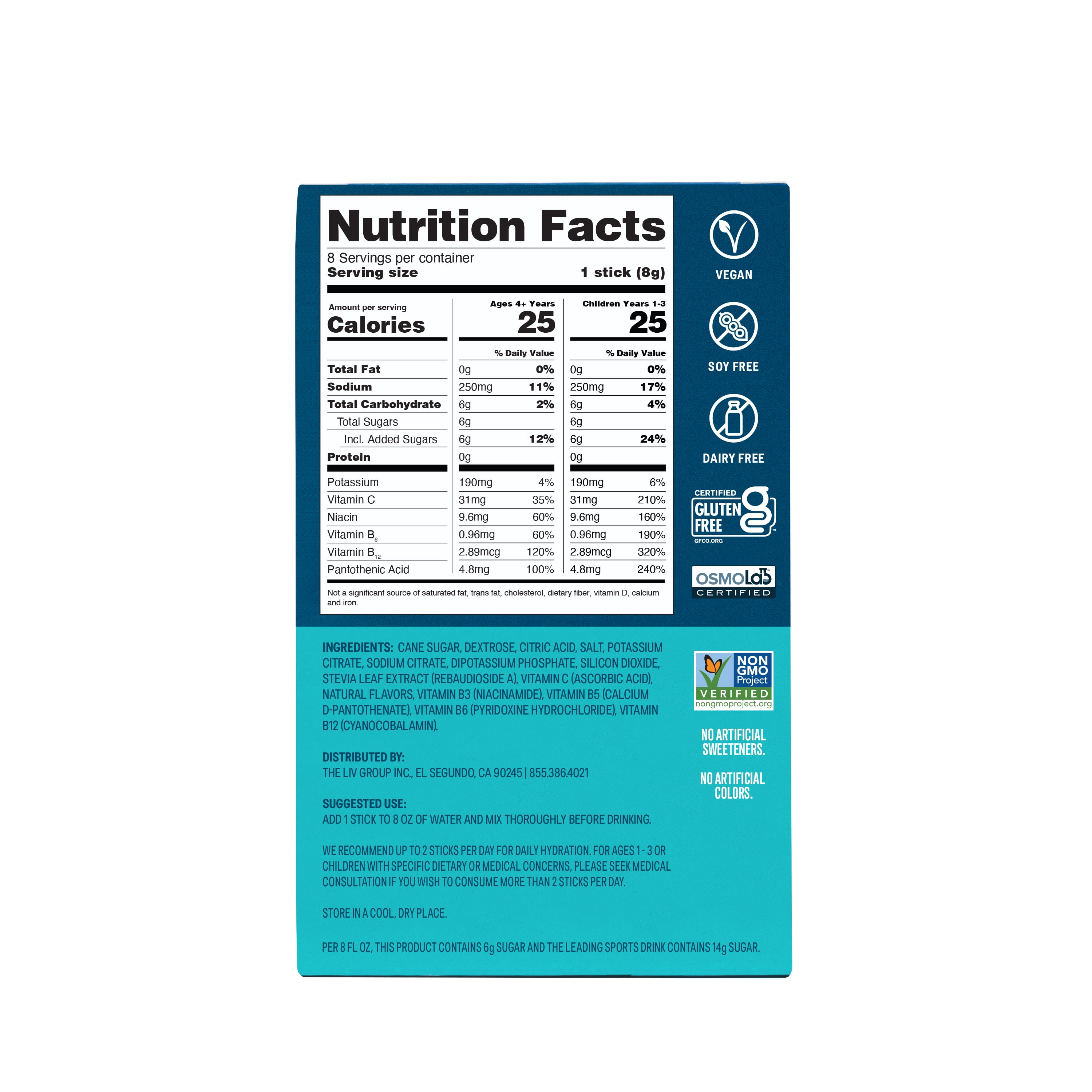 (3 pack) Liquid I.V.® Tropical Punch Hydration Multiplier® for Kids Powdered Electrolyte Drink Mix, 8 Count Packets