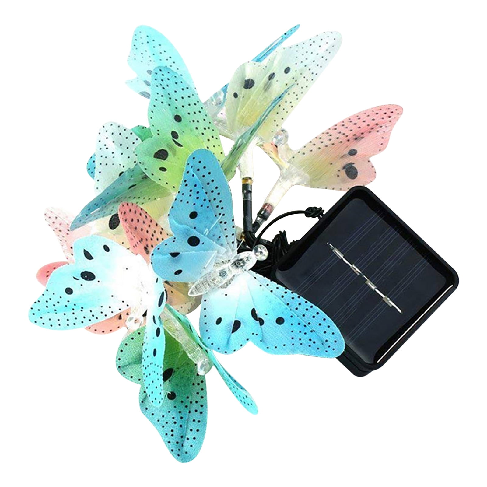 Wovilon Led Light Strips 12Led Colorful Lights Garden Solar Butterfly