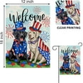 thumbnail image 2 of Welcome 4th of July Dog Patriotic Decorative Garden Flag, America USA Black Labrador Puppy Stars Stripes Yard Outside Decorations, American Summer Outdoor Small Home Decor Double Sided 12 x 18, 2 of 6