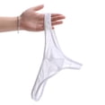 thumbnail image 4 of FITORON Mens Invisible Thong 100% Polyester 3D Pouch Moisture-Wicking White Underwear for Workout & Formal Wear,Size M, 4 of 6