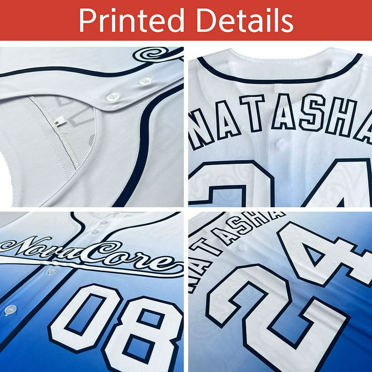Custom Split Baseball Jersey Button Down Shirt Sports Personalized Stitched  Name Number for Men/Women/Boy 