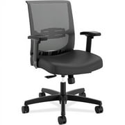 HON Convergence Task Chair Black Vinyl, Fabric, Foam Seat - Black Back - Black Frame - 5-star Base - 20" Seat Width x 17" Seat Depth - 26.9" Width x 27.5" Depth x 39.9" Height - 1 / Each