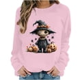 thumbnail image 2 of Women's Cute Scarecrow Graphic Sweatshirts Halloween Spider Pullover Tops Casual Long Sleeve Crewneck Shirts Loose Fit Fall Clothes Autumn Holiday Sweaters, 2 of 6