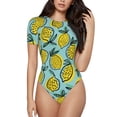 thumbnail image 1 of Fotbe Lemon Body de Mujer con Cuello Redondo y Mangas Cortas, Sin Mangas Ajustado, Suave, Cómodo y Básico-X-Large, 1 of 7