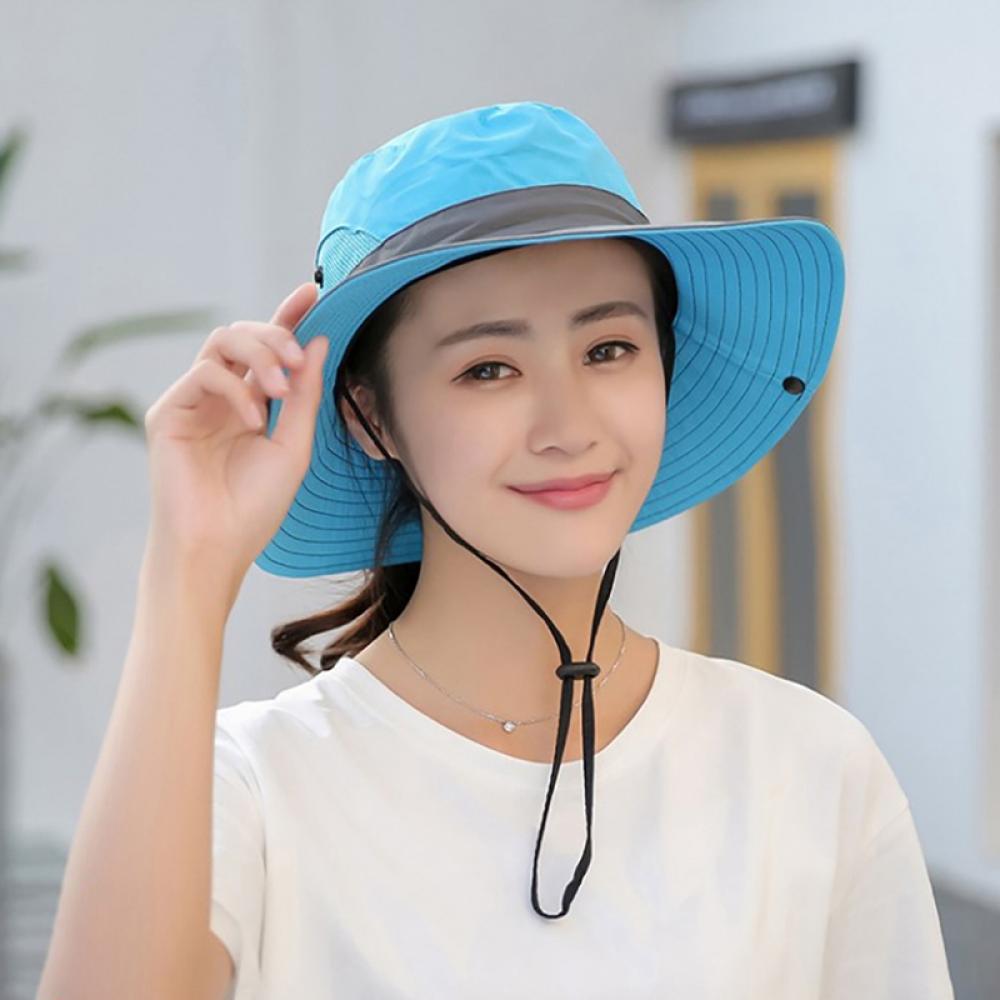 Sun Hats for Women Beach Hat Ponytail Hat Womens Sun Hat with UV Protection Wide Brim - image 4 of 11