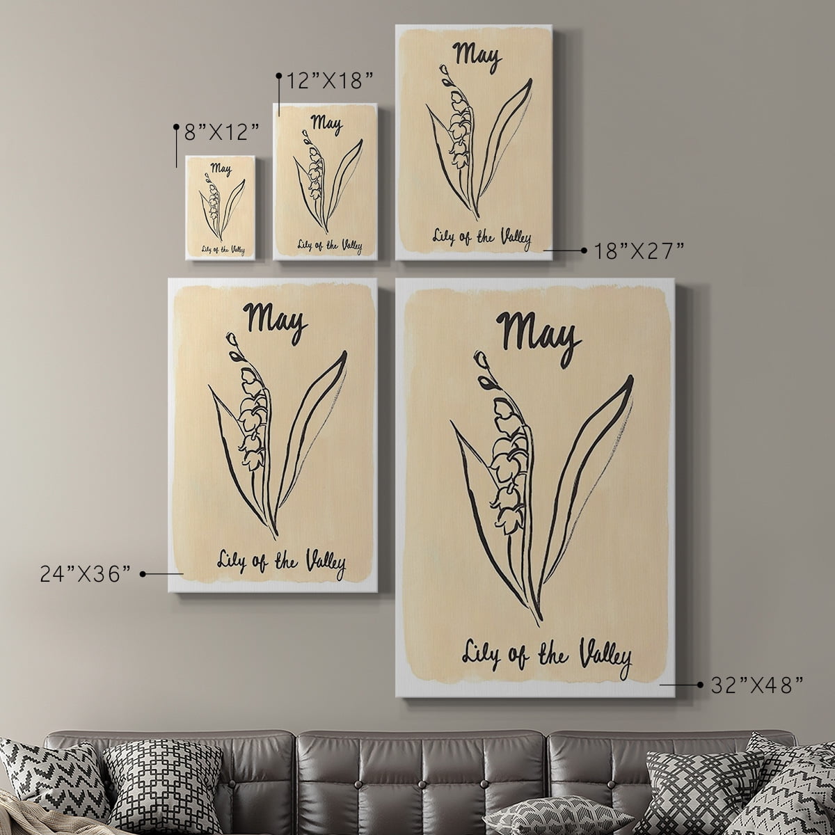 Birth Month V Premium Gallery Wrapped Canvas - Ready to Hang