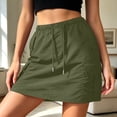 thumbnail image 2 of XIAOCHA Multi-Pocket Cargo Skirt for Women Elastic Waist Summer Casual Mini Skort, 2 of 6