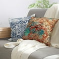 thumbnail image 6 of Boho Pillow Covers 20x20 Inch, Persian Red Blue Vintage Throw Pillow Cover Antique Ethnic Decorative Red Blue Pillow Cases Home Decor Square Linen Pillowcase, 6 of 6