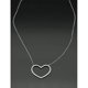 thumbnail image 4 of Collar de corazón de plata TUNC con corazón de Zirconia cúbica chapado en rodio 25mm, 4 of 4