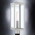 thumbnail image 3 of Luxury Modern Farmhouse Outdoor Post Light, 20.50''H x 7.00''W, with Industrial Style Elements, Minimalist Design, Stainless Steel Finish and Clear Beveled Glass, UQL1363, 3 of 7