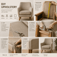 thumbnail image 4 of Liz Jordan-Hill Upholstery Fabric, Polyester Blend with Aquaclean Technology, DIY Upholstery Material, Spirit 250 Feather Grey, Sample Swatch, 4 x 4 Inch, 4 of 8