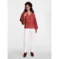 thumbnail image 3 of Scenario Women's Gathered Yoke Blouse with Long Sleeves, Sizes XS-XXXL, 3 of 6