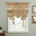 thumbnail image 2 of Light Brown Wood Grain Tie Up Curtains for Windows, Adjustable Balloon Window Shades, Western Farmhouse Barn Door Kitchen Window Treatments Adjustable Roll Up Curtain for Basement/Nursery 52"x45", 2 of 8