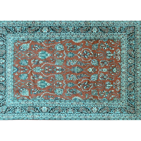 Ahgly Company Indoor Rectangle Persian Light Blue Traditional Area Rugs, 5' x 7'