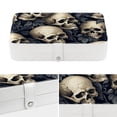 thumbnail image 4 of Skull Travel Organizer Decorative Box Earring Holder PU Leather with Removable Compartment Portable Display Case, 4 of 6