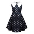 thumbnail image 1 of Ensemble de Robe de Costume Wednesday Addams pour Filles, Robe d'Uniforme Noire de la Famille Addams pour Fête de Cosplay d'Halloween, 1 of 7